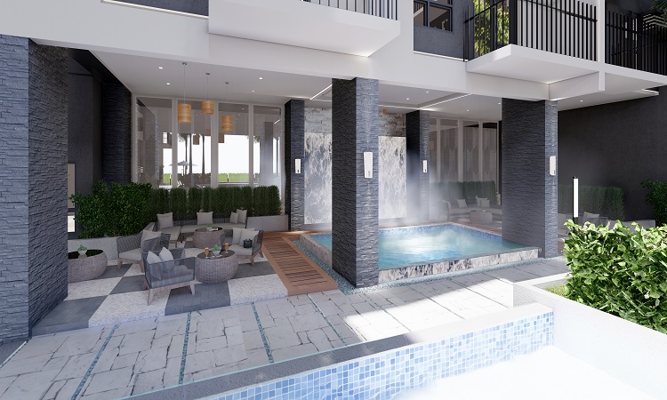 Architect’s perspective of jacuzzi area